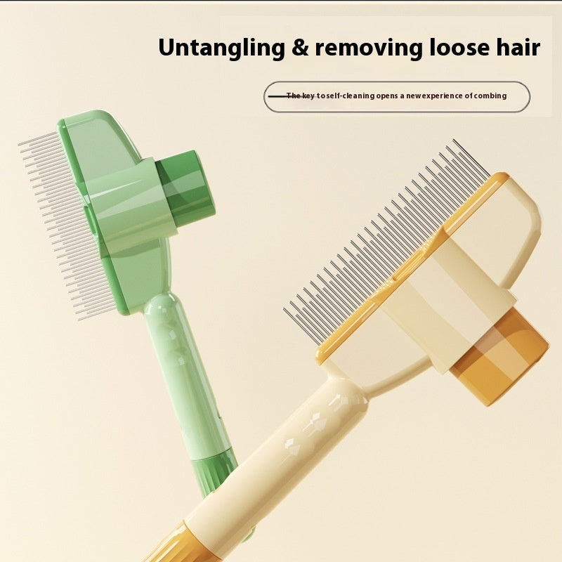Professional Pet Comb For Dogs And Cats With Release Button Flea