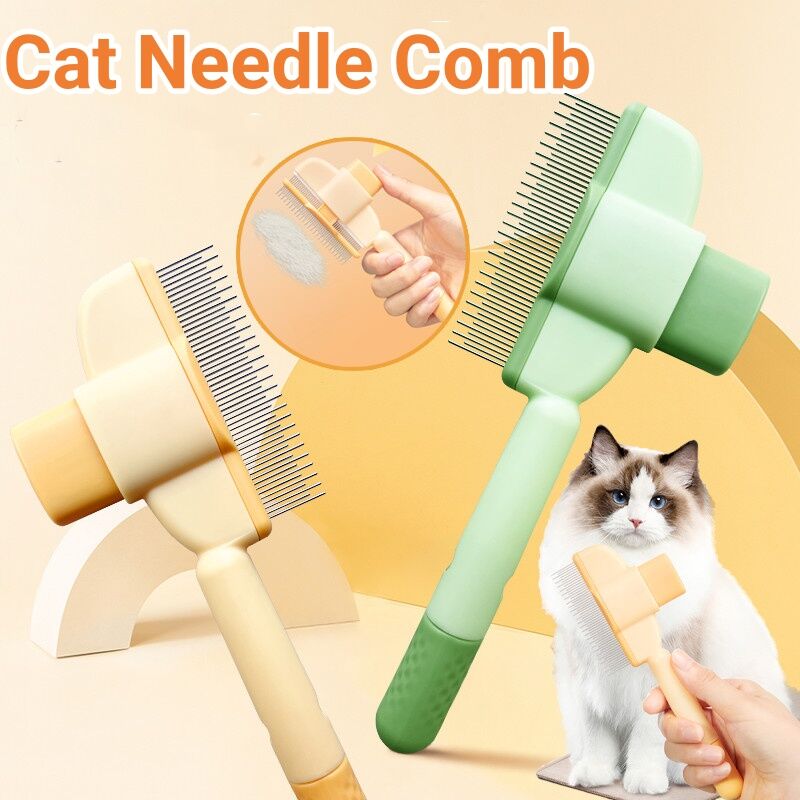 Professional Pet Comb For Dogs And Cats With Release Button Flea